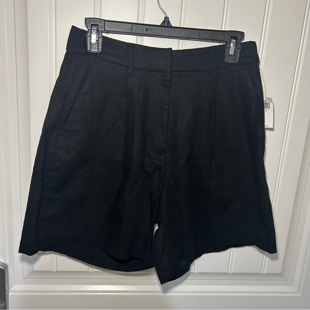 NWT Old Navy Black Linen Blend Extra High-Rise Shorts Size Large